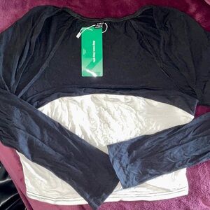 NWT SUPER CUTE STRETCHY SHRUG LIKE TOP WITH TUBE TOP ATTACHED!